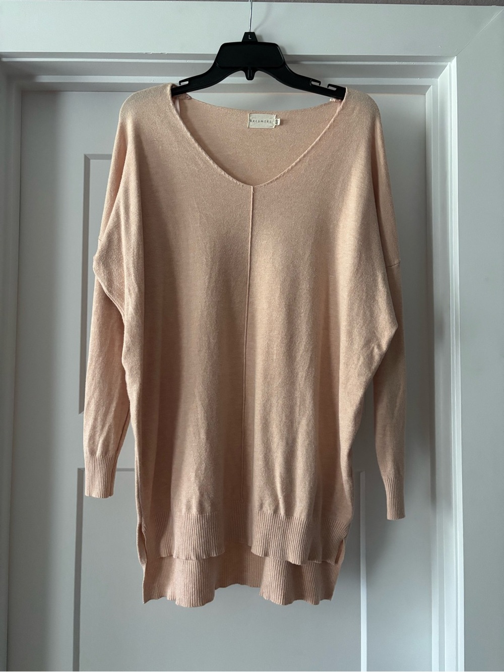 Dreamers Women's V-Neck Oversized Sweater in Blush